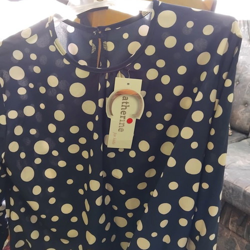Catherine for kids girls' blouse 158 cm navy with white polka dots