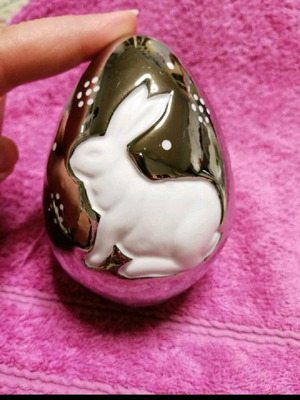 Πασχαλινό αυγό μεταχειρισμένο, λαμπερό, ύψος 10 εκ.