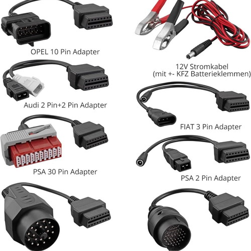 OBD Diagnostic Cable Adapter Kit New, 8 Pieces for Car Diagnostics