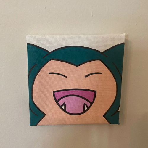 Handmade Snorlax Pokemon canvas painting new