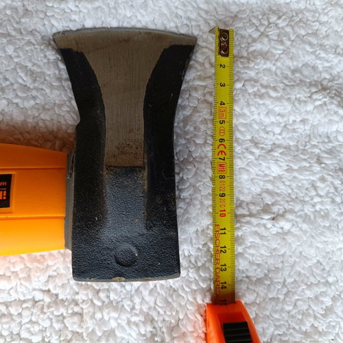 Wood axe used with plastic handle