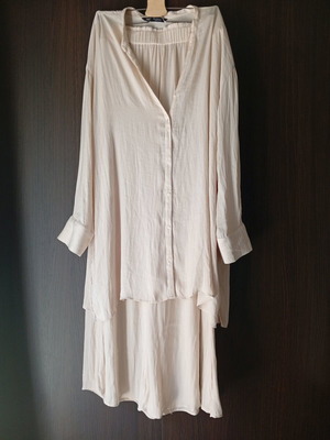 Zara women's set new, white, chiffon fabric