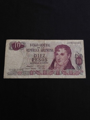 Χαρτονόμισμα 10 Pesos από Αργεντινή μεταχειρισμένο