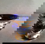  Μπωλάκι βοημίας 9×8  με χρυσό και λουλούδια