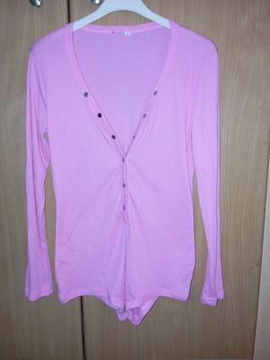 Pink long-sleeve Brazil bodysuit new, size L