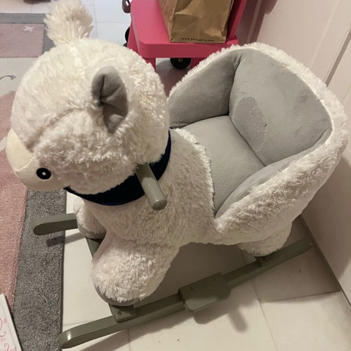 Plush rocking sheep used