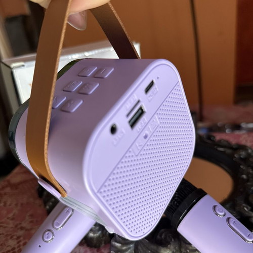Σετ Karaoke K12 με 2 μικρόφωνα λιλά και ηχείο