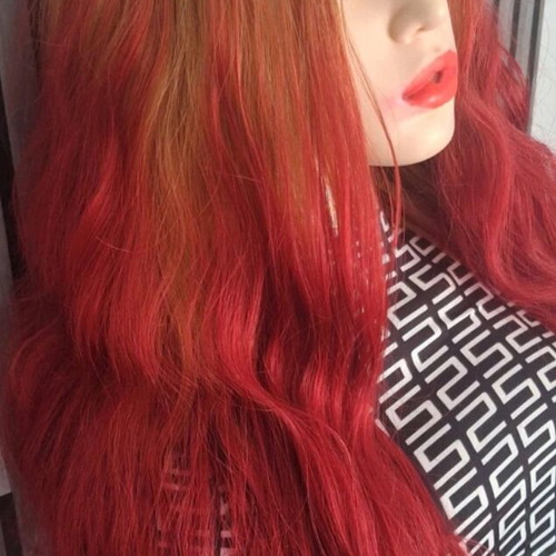 Human hair blend, 30 inches long