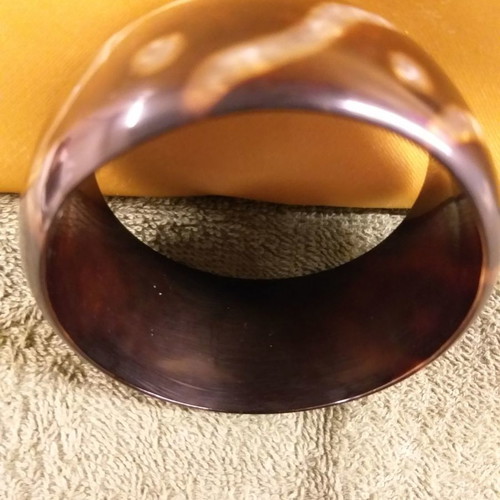 Bracelet brown with beige waves new resin