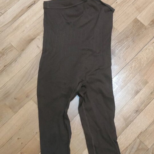 Yoga jumpsuit with one shoulder, rib fabric, brown, like new