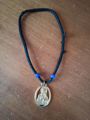 Panagia Amulet like new, black and gold
