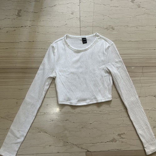 Shein white long-sleeve top new, size XXS