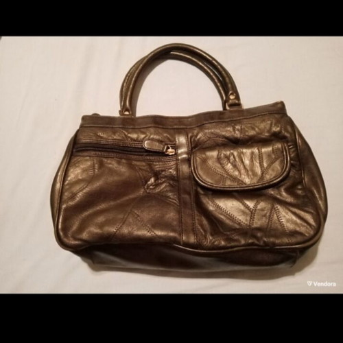 Leather women's handbag like new, black, 34x22 cm