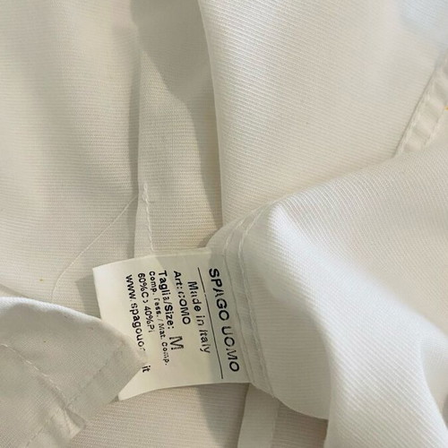 Spago Uomo white shirt size M like new with floral stripe