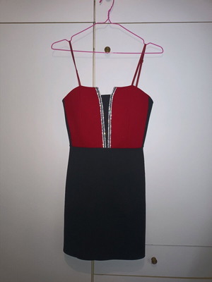 Mini dress in slim fit like new, black and red