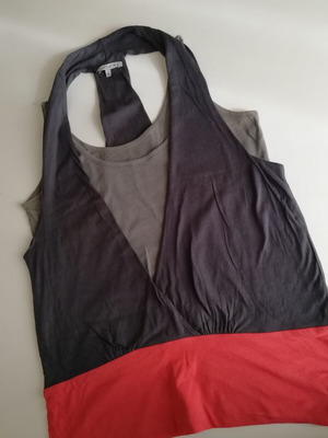 Kookai sleeveless blouse with 2 layers like new, size M/L, gray and red