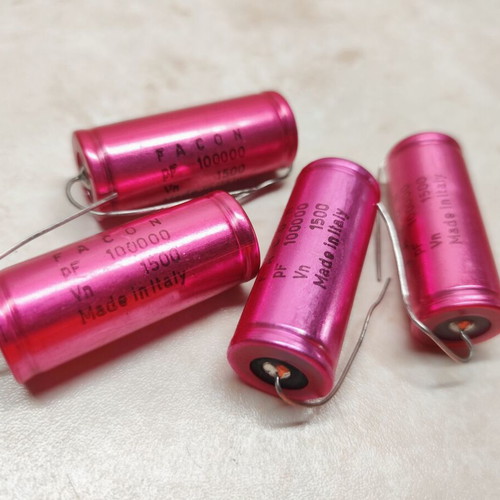 Facon Axial Capacitors 100 nF 1500 V, set of 4, vintage audio NOS