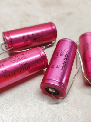 Facon Axial Capacitors 100 nF 1500 V, set of 4, vintage audio NOS