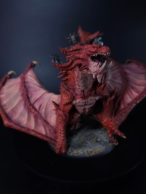 Wyvern με αναβάτη Orc ρητίνης, ζωγραφισμένο σαν καινούργιο