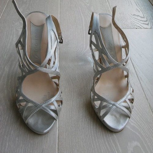 Nine West silver sandals used, 10 cm heel