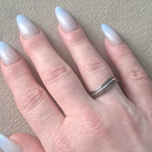 Handmade silver 925 ring set of 6 Organic Flow collection, like new