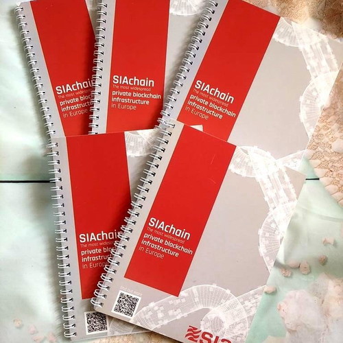 Set of 5 pcs Spiral Notebooks *Siachain* Monochrome 50φ.
