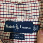 Ralph Lauren Yarmouth long sleeve shirt XL, red blue pattern, colored pony