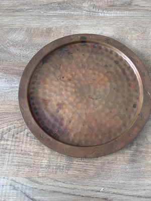 Copper Serving Tray Sini 1940-1970 used, hammered