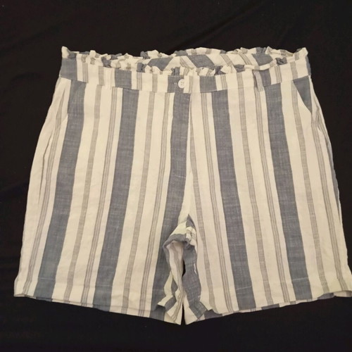 Janira women's shorts 100% cotton like new, white with blue stripes XXL