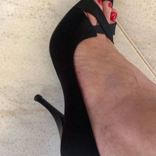 Tsakiris Mallas peep toe black satin pumps used, size 39