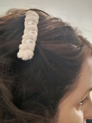 Handmade hair clip made to order, white