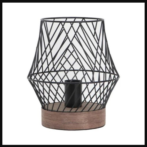 INSPIRE Kanel table lamp in black matte and dark wood new