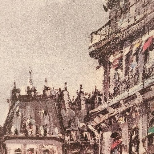 Lithograph The Notre Dame used in vintage gold frame