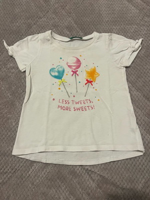 White Benetton short-sleeve 1Y like new