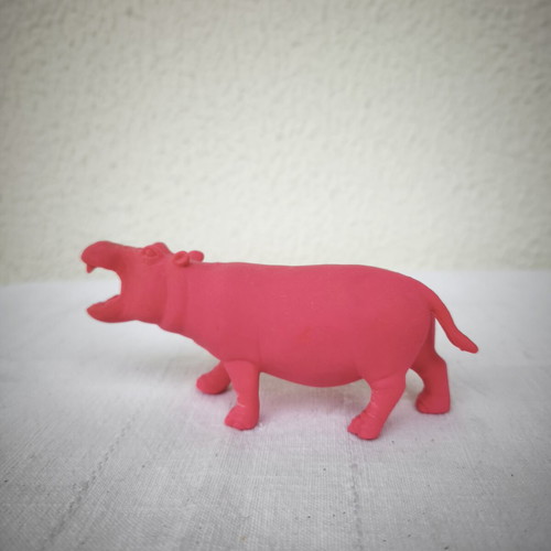 Fuchsia phosphorescent hippopotamus eraser like new