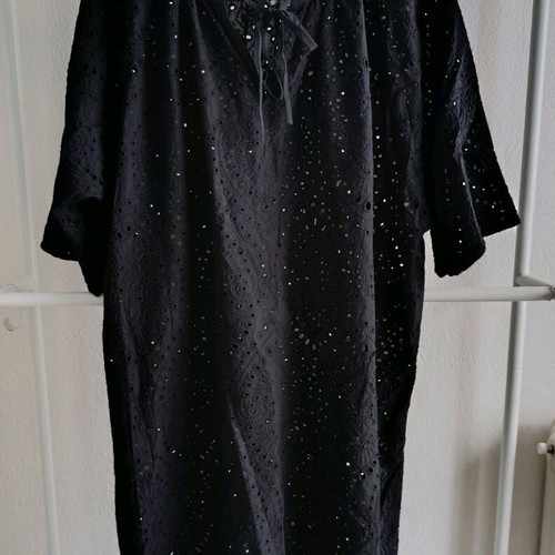 Arket Broderie Anglaise Kaftan dress black like new