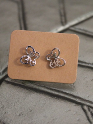 Silver butterfly earrings new