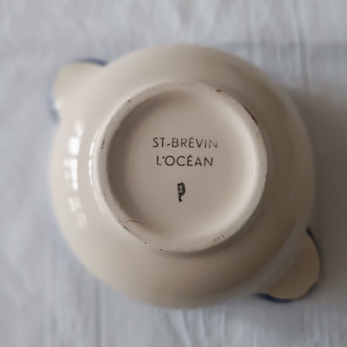 Personalized French ceramic bowl like new, hand-painted