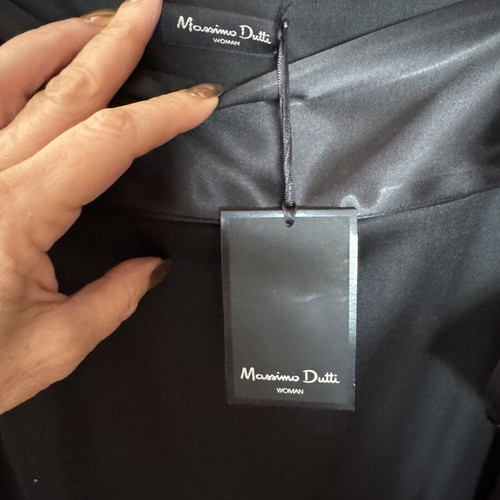 Massimo Dutti Black Tuxedo Blazer and Skirt Suit with Satin Details