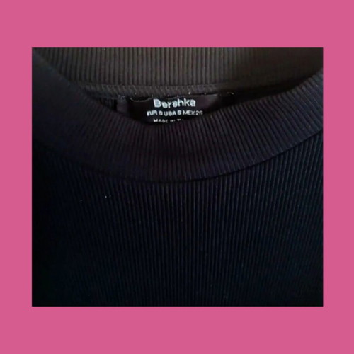 Bershka black rib mini dress like new, size S