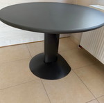 Round table used with metal base, diameter 1.05m