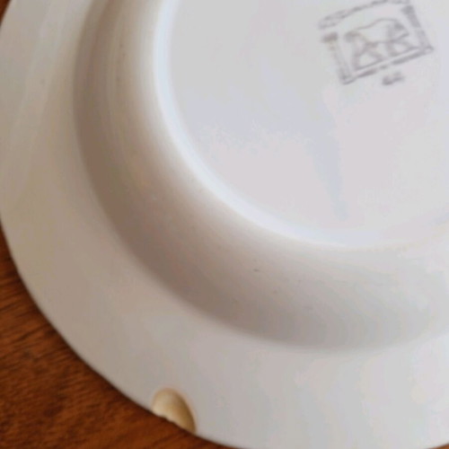 Vintage porcelain plates used, set of 3, Keramikos Greece