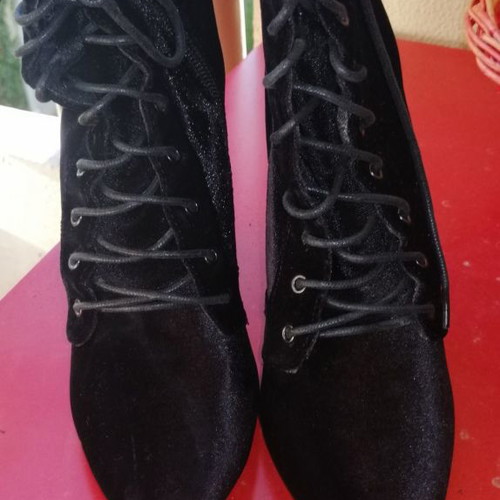 Spot On velvet ankle boots used, black, size 39