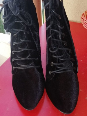 Spot On velvet ankle boots used, black, size 39