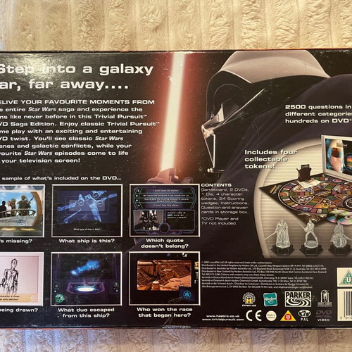 Trivial Pursuit DVD Star Wars Saga Edition board game used