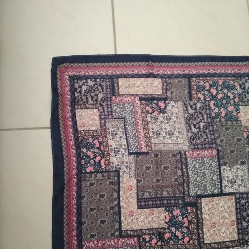 Pareo with geometric patchwork and floral details, like new