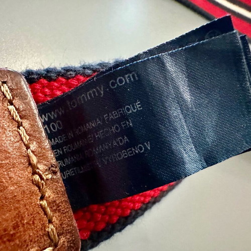 Tommy Hilfiger fabric belt like new, tricolor with leather details