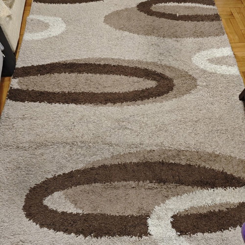 Shaggy rug used with modern geometric design 210x160 cm