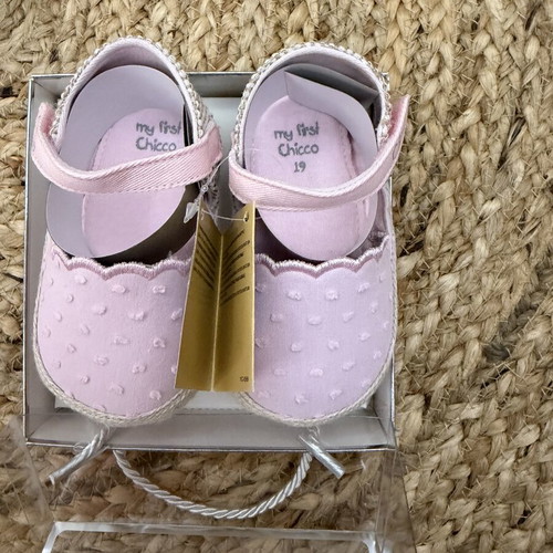 Chicco Baby Shoes Size 19 Pink with Soft Fabric Sole