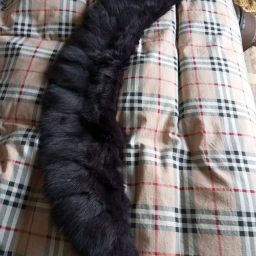 Fur collar purple natural fur new
